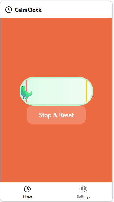 CalmClock timer in the orange phase