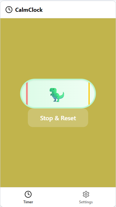 CalmClock timer in the yellow phase